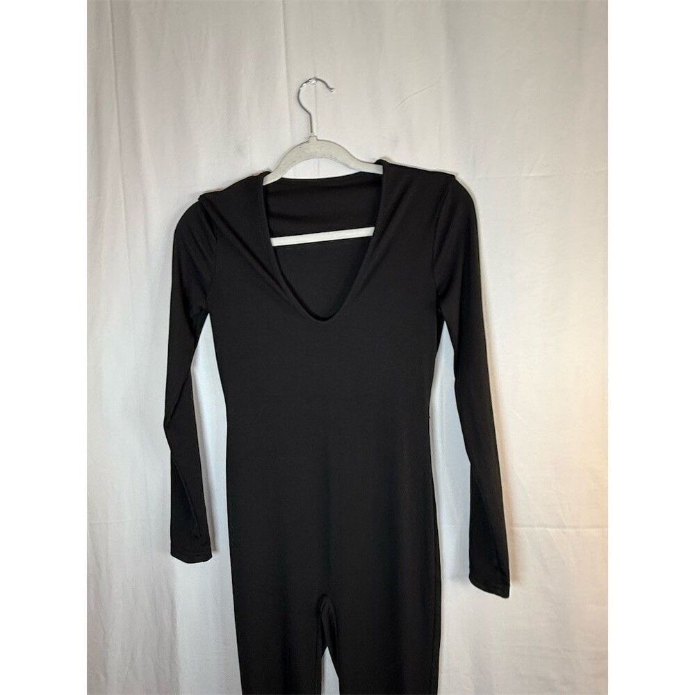 SHEIN Jumpsuit Womens S Black V-Neck Long Sleeve Catsuit - Picture 2 of 12